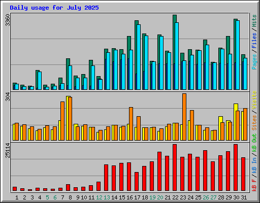 Daily usage for July 2025